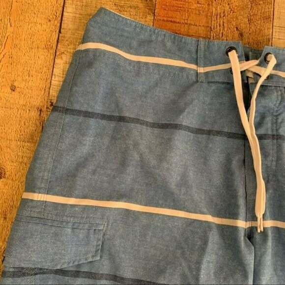 Ezekiel mens blue striped swim board shorts - 34 - Picture 4 of 10